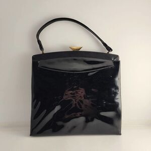 Vintage Lewis black patent leather bag